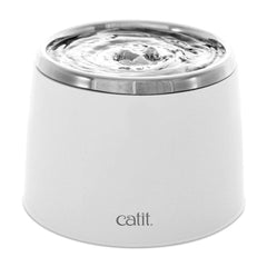 Catit fuente de agua para gatos con tapa de acero inoxidable, facilita hidratación limpia.