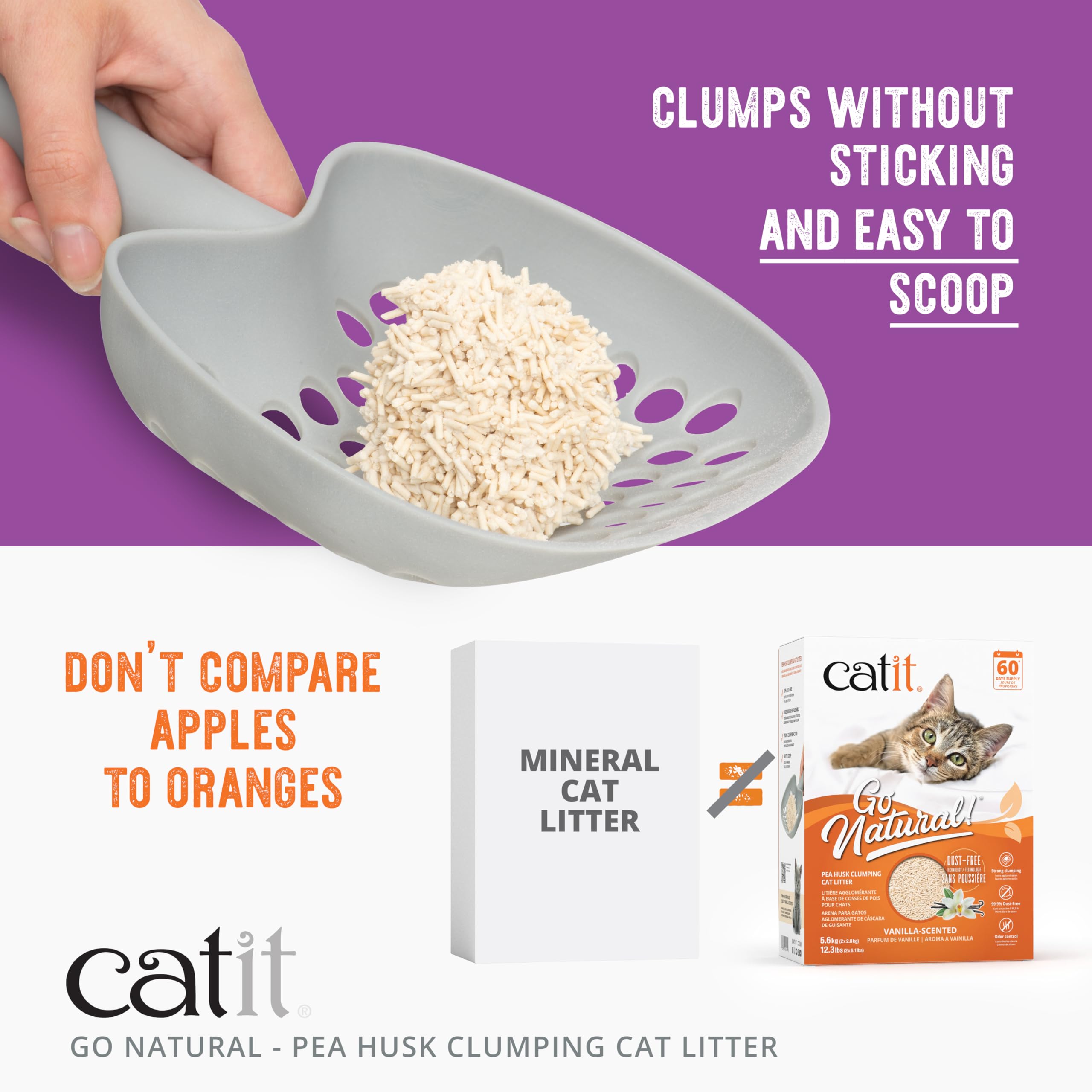 Catit Go Natural polvo casi nulo para alergias y limpieza.
