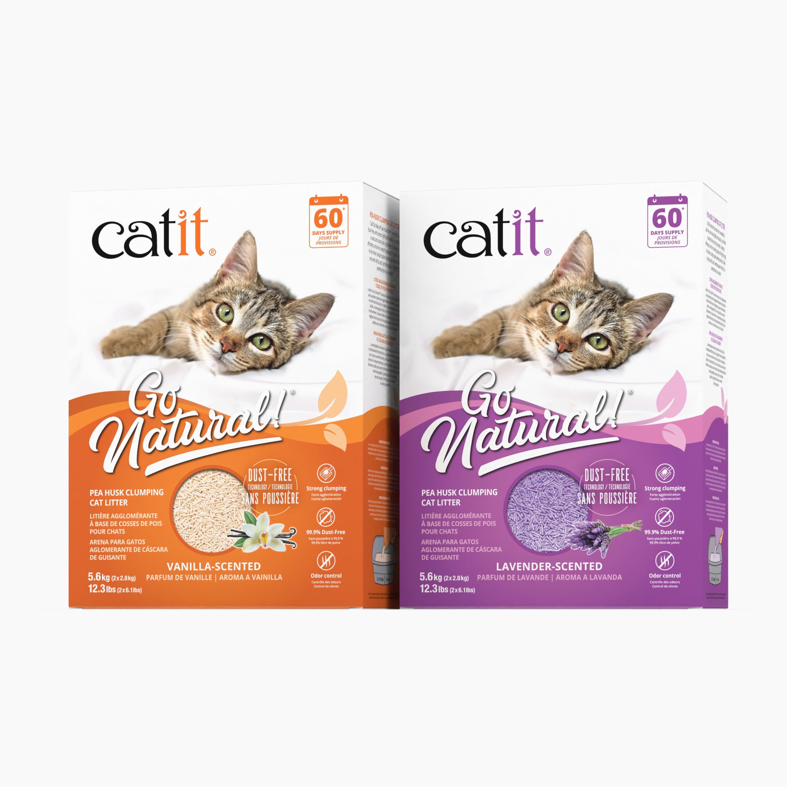 Catit Go Natural controla olores con cáscara de guisante.