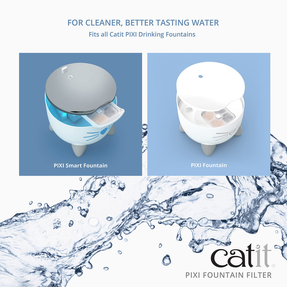 Filtre Catit PIXI triple-action, élimine impuretés et odeurs.