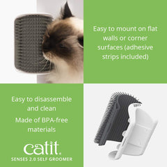 Catit Senses 2.0: adhesivos incluidos para instalación rápida.