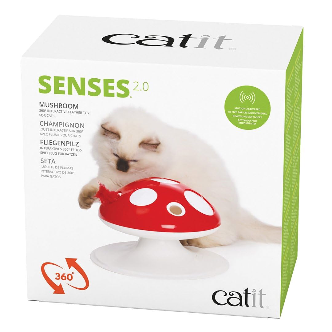 Catit Senses 2.0 Hongo con pluma, entretenimiento interactivo para gatos
