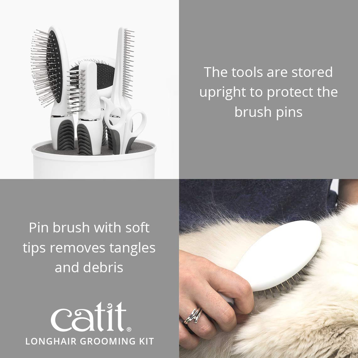 Catit Senses 2.0 Long Hair: cortaúñas curvo para un mantenimiento seguro de uñas