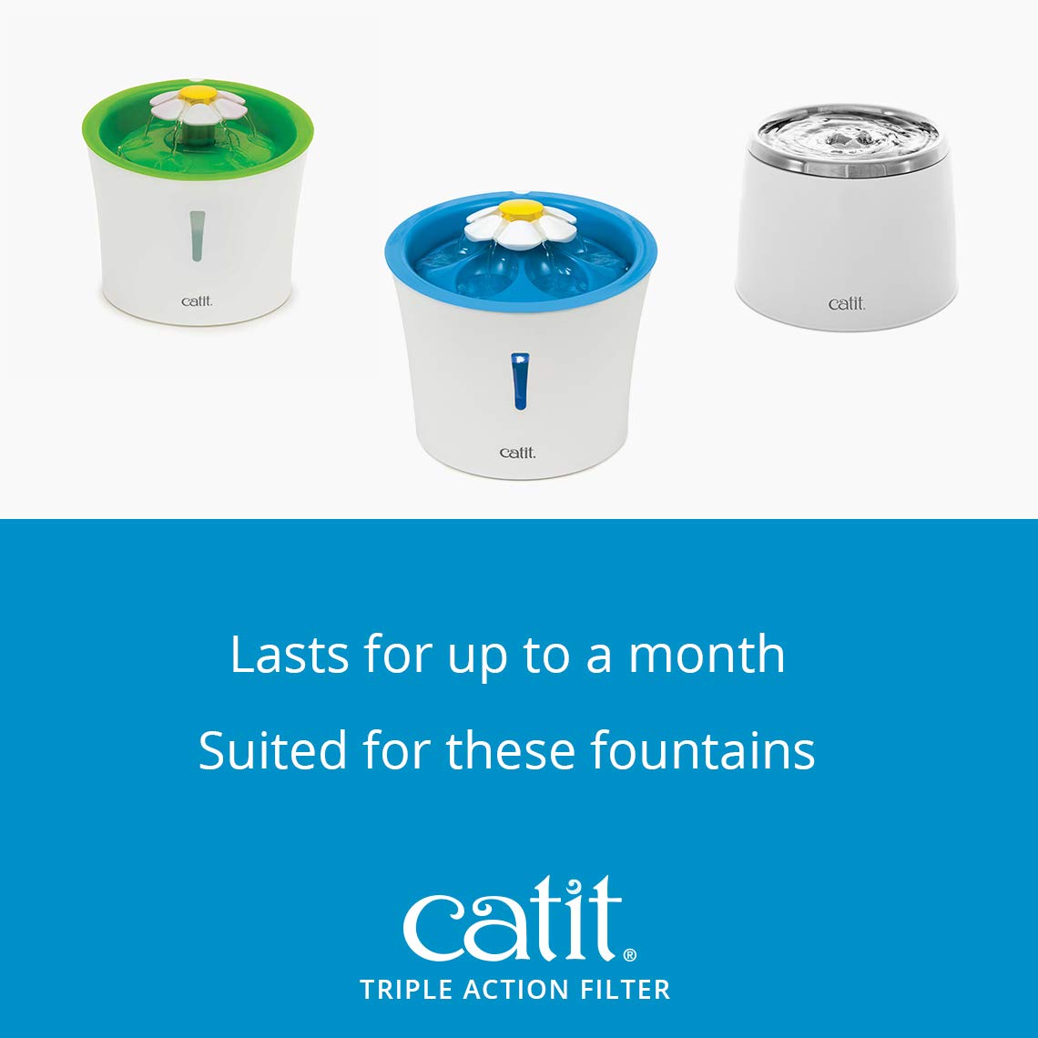 Filtro compatible con Catit Senses 2.0 para uso diario en la fuente