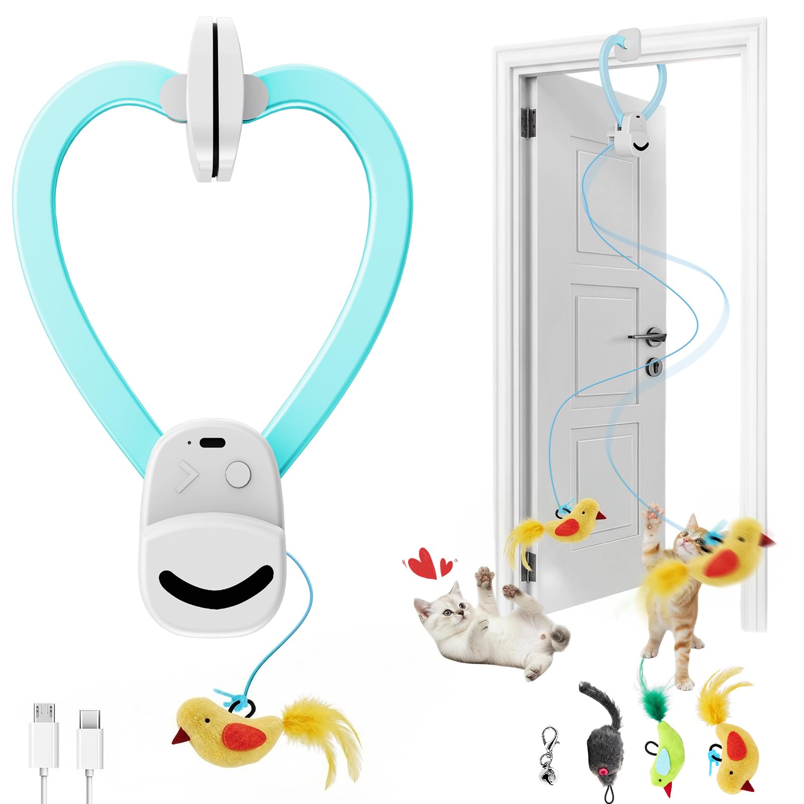 CATPICK juguete interactivo con ave voladora para gatos, ideal para juego y caza.