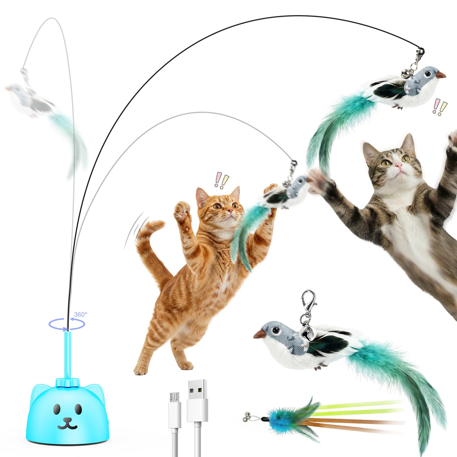 CATPICK Juguete interactivo para gatos con pájaro volador que estimula la curiosidad