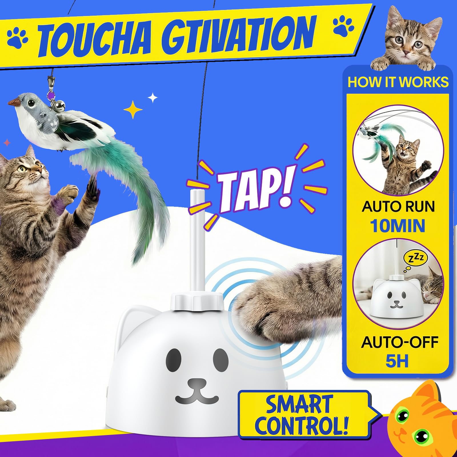 CATPICK Modo automático de sueño conserva energía tras 10 minutos de juego