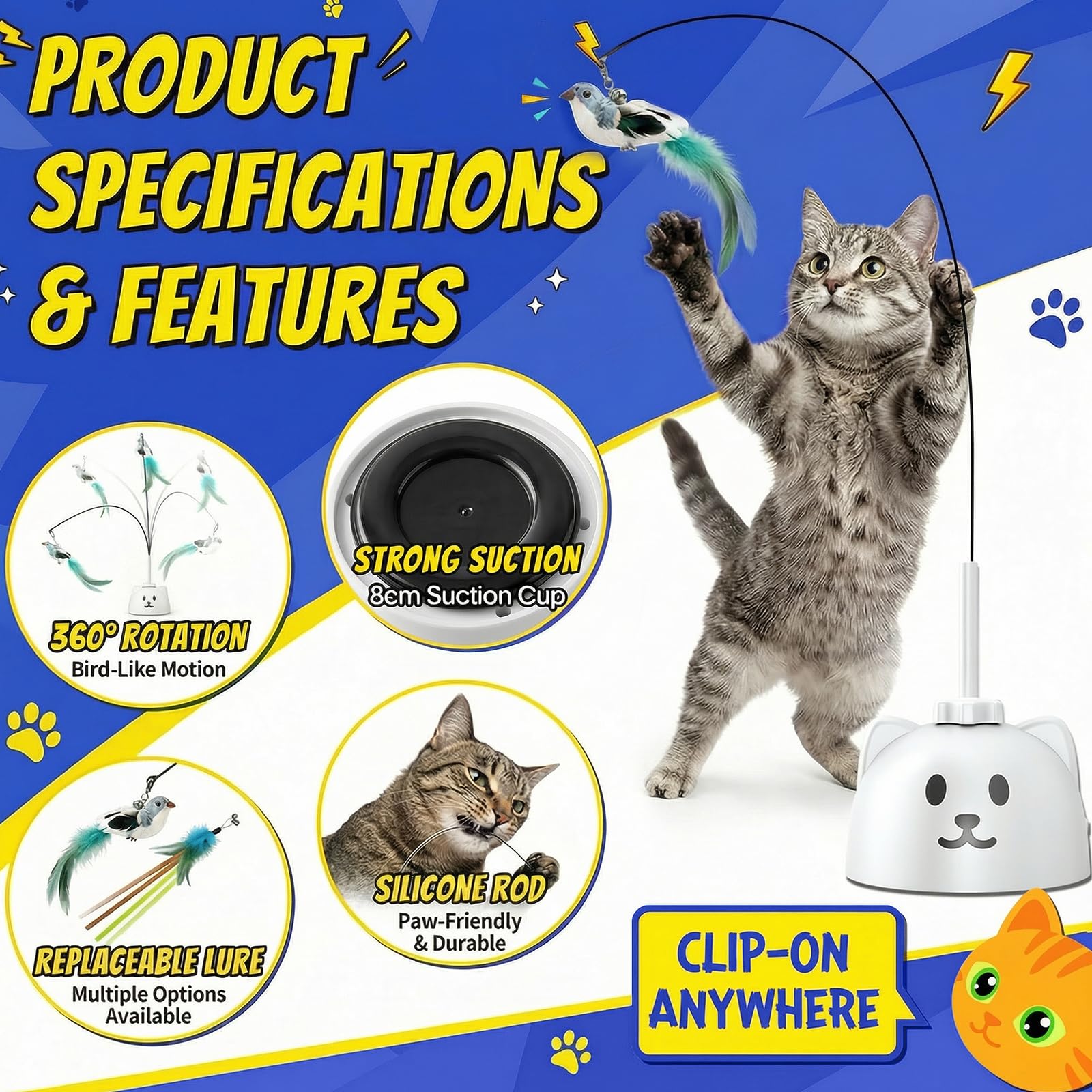 CATPICK Varita giratoria 360 grados ofrece juego dinámico para horas de diversión