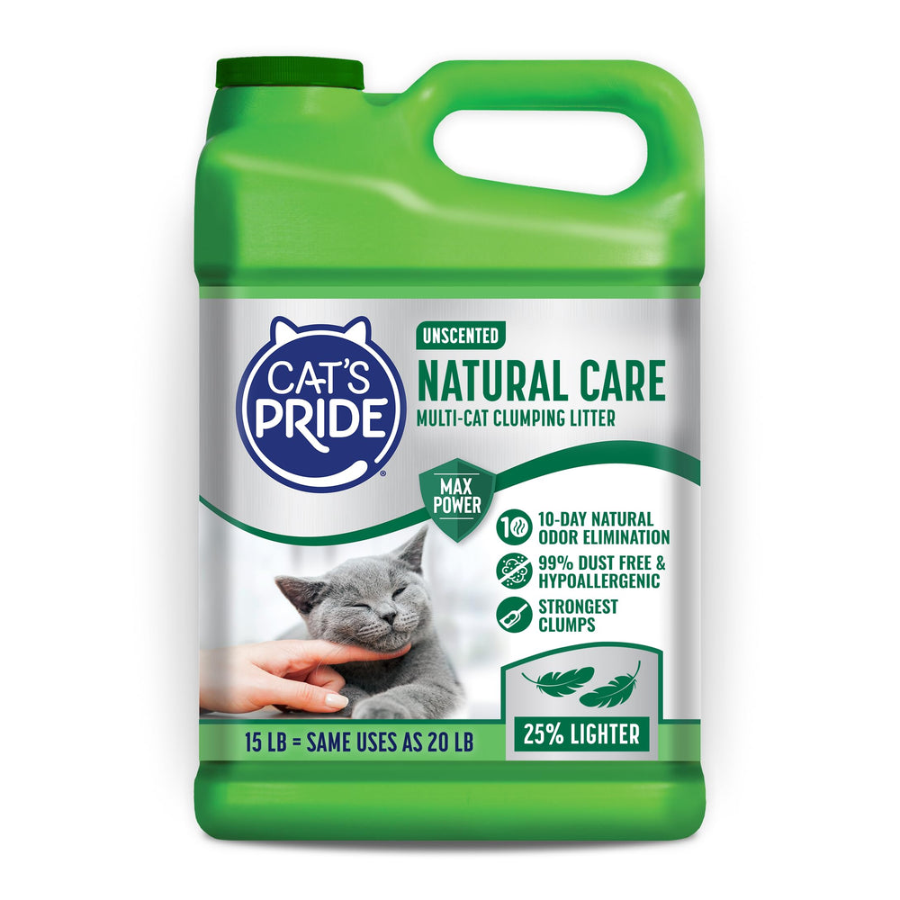Cat's Pride Max Power controla el olor en el envase, ideal para gatos sensibles.