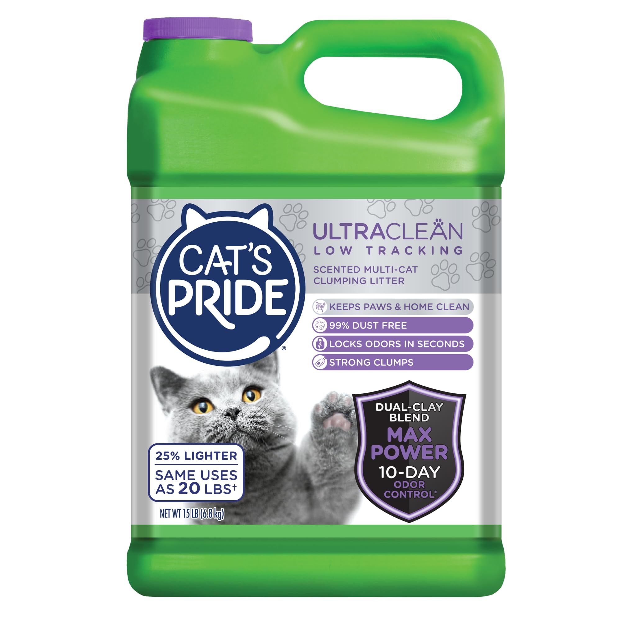 Cat's Pride Max Power: granulos de rastreo bajo para menos suciedad en patas y suelo
