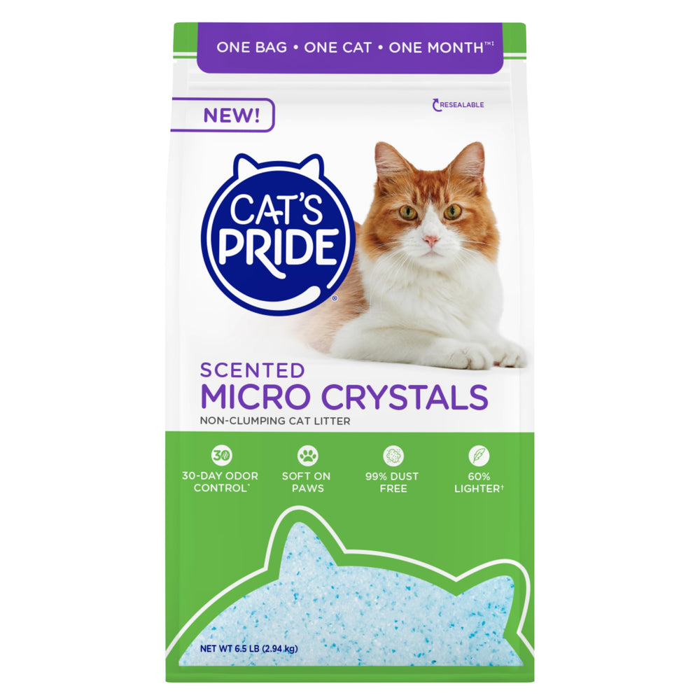 Cat's Pride Micro Crystals: bolsa 6,5 lb para manejo fácil y control de olores.