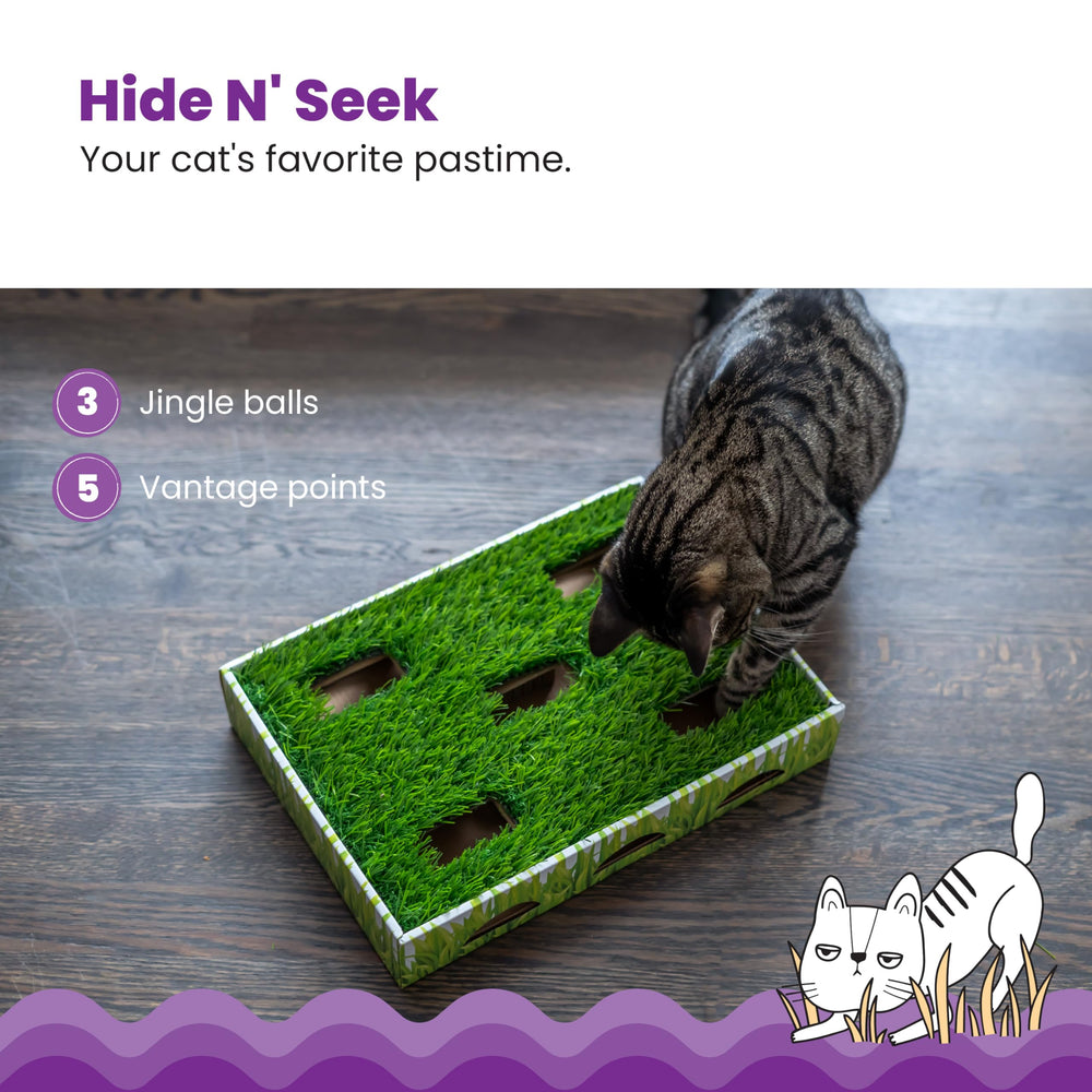 Catstages Grass Patch Hunting Box zona de juego interior para gatos curiosos