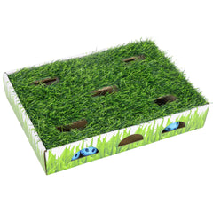 Catstages Grass Patch Hunting Box interior con juego de bolas para ejercicio interactivo