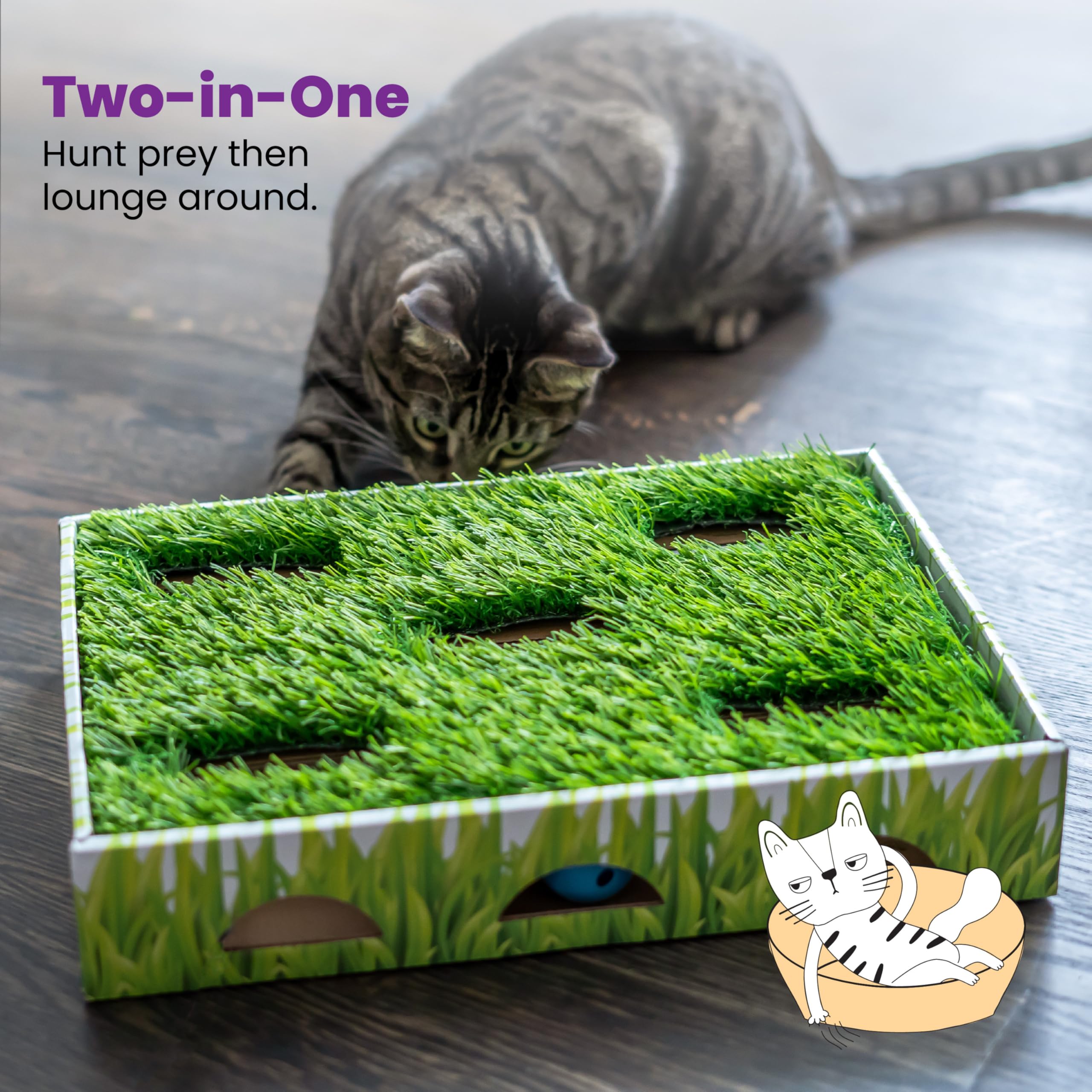 Catstages Grass Patch Hunting Box área de descanso suave para pausas