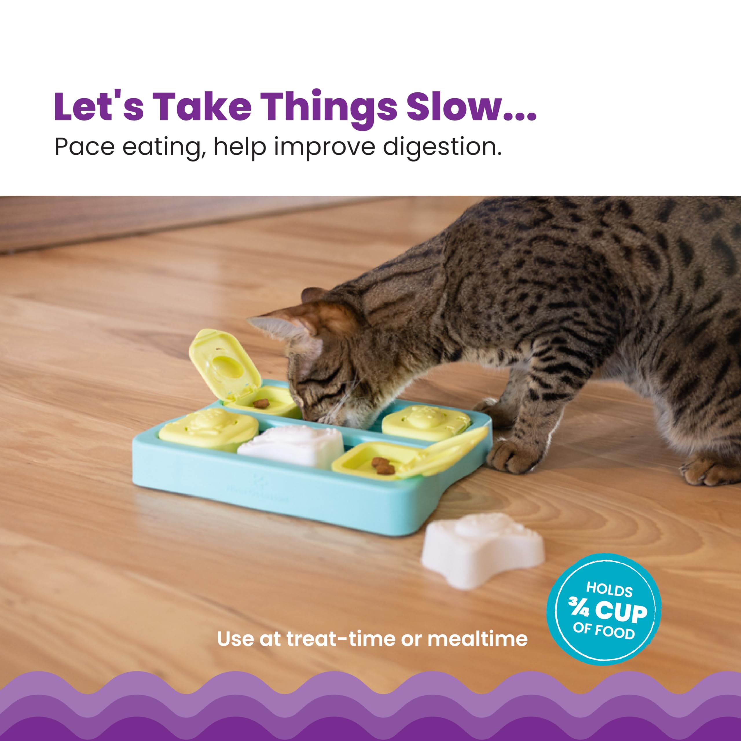 Catstages Kitty Cube: alimento lento con compartimentos para comida
