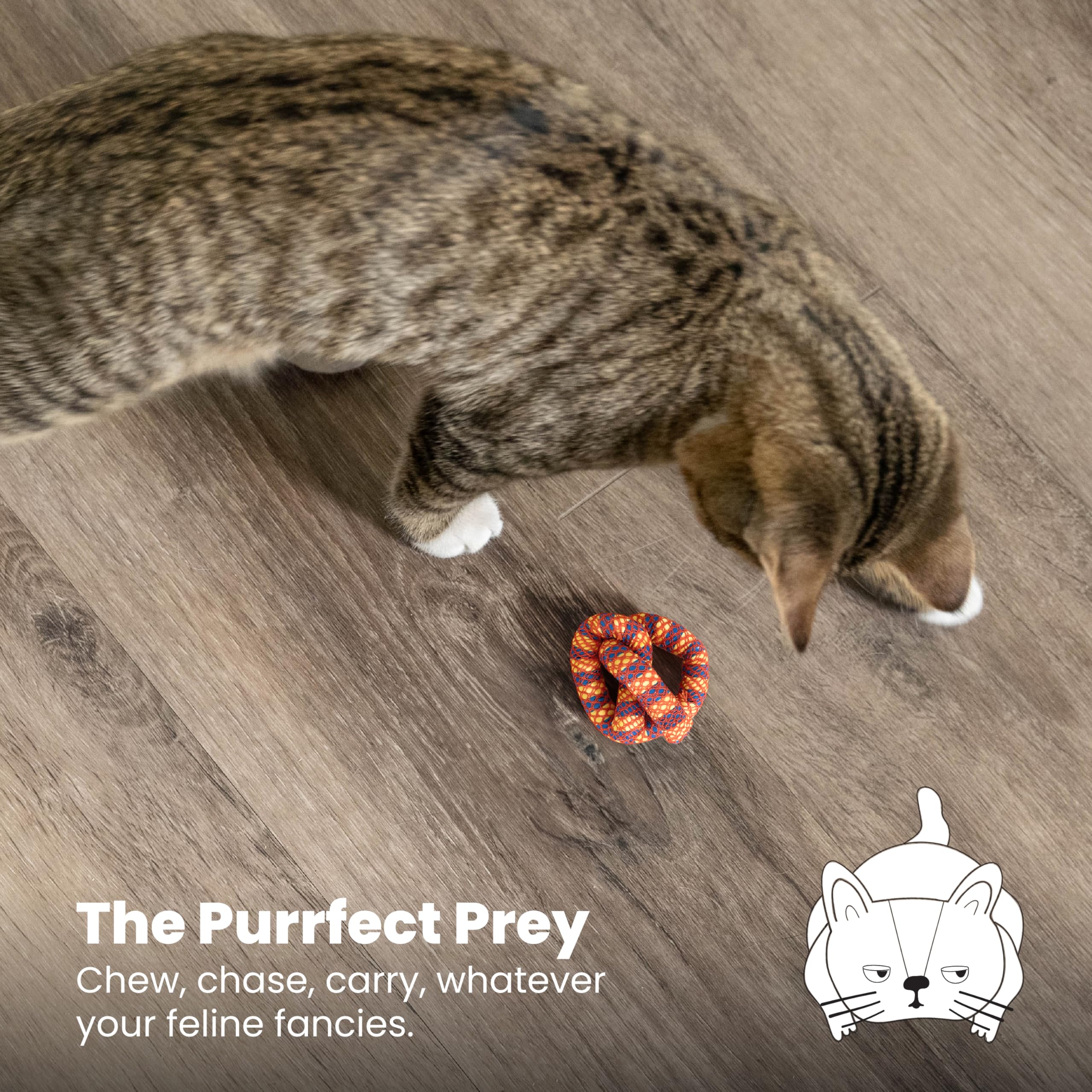 Catstages Plaque Away Pretzel, lleno de hierba gatera para mayor motivación.