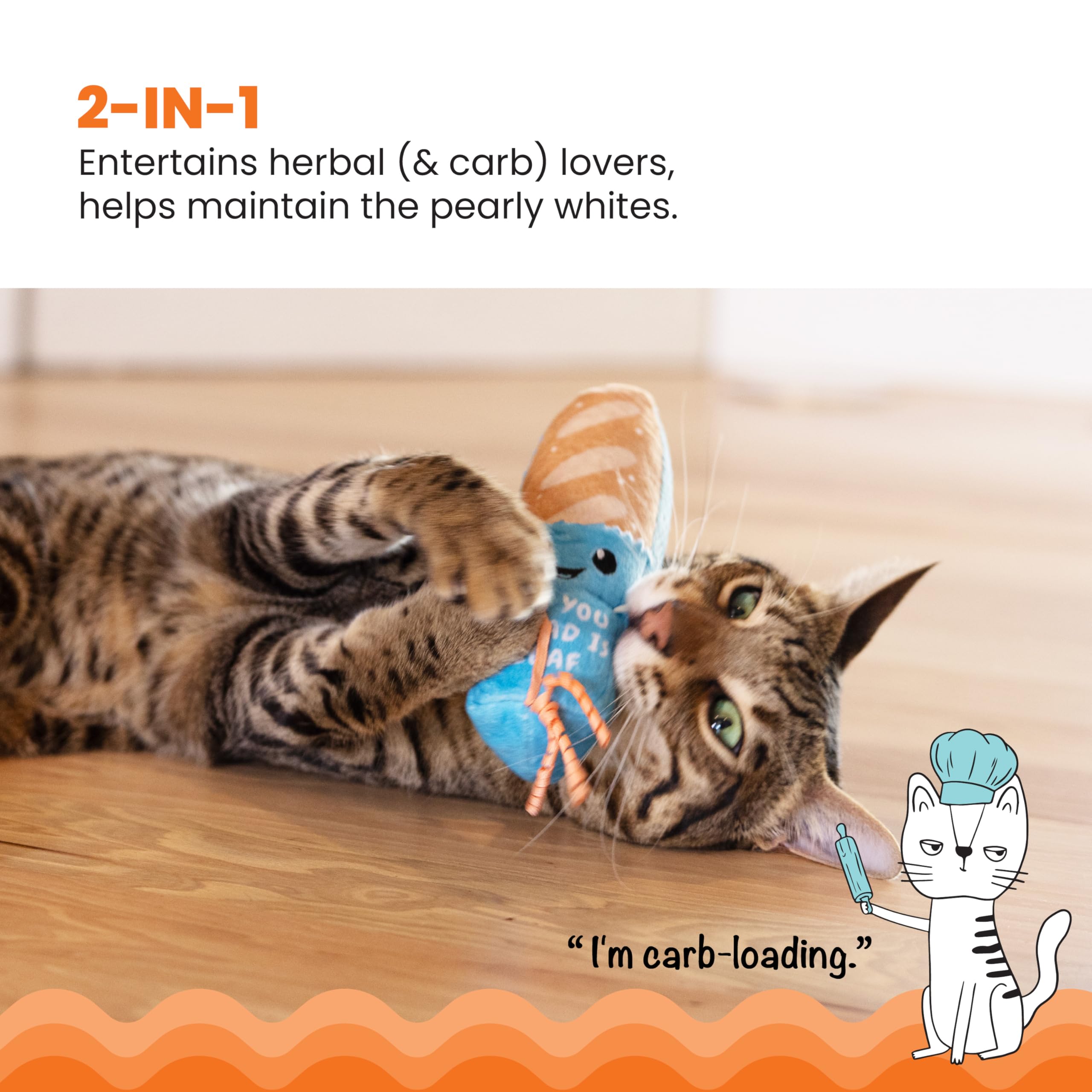 Catstages Loaf Kicker con cintas brillantes para juego dinámico y atractivo