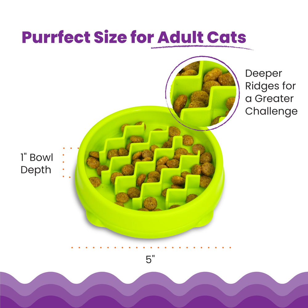 Catstages Kitty Slow Feeder, materiales sin BPA ni PVC, seguro para mascotas.