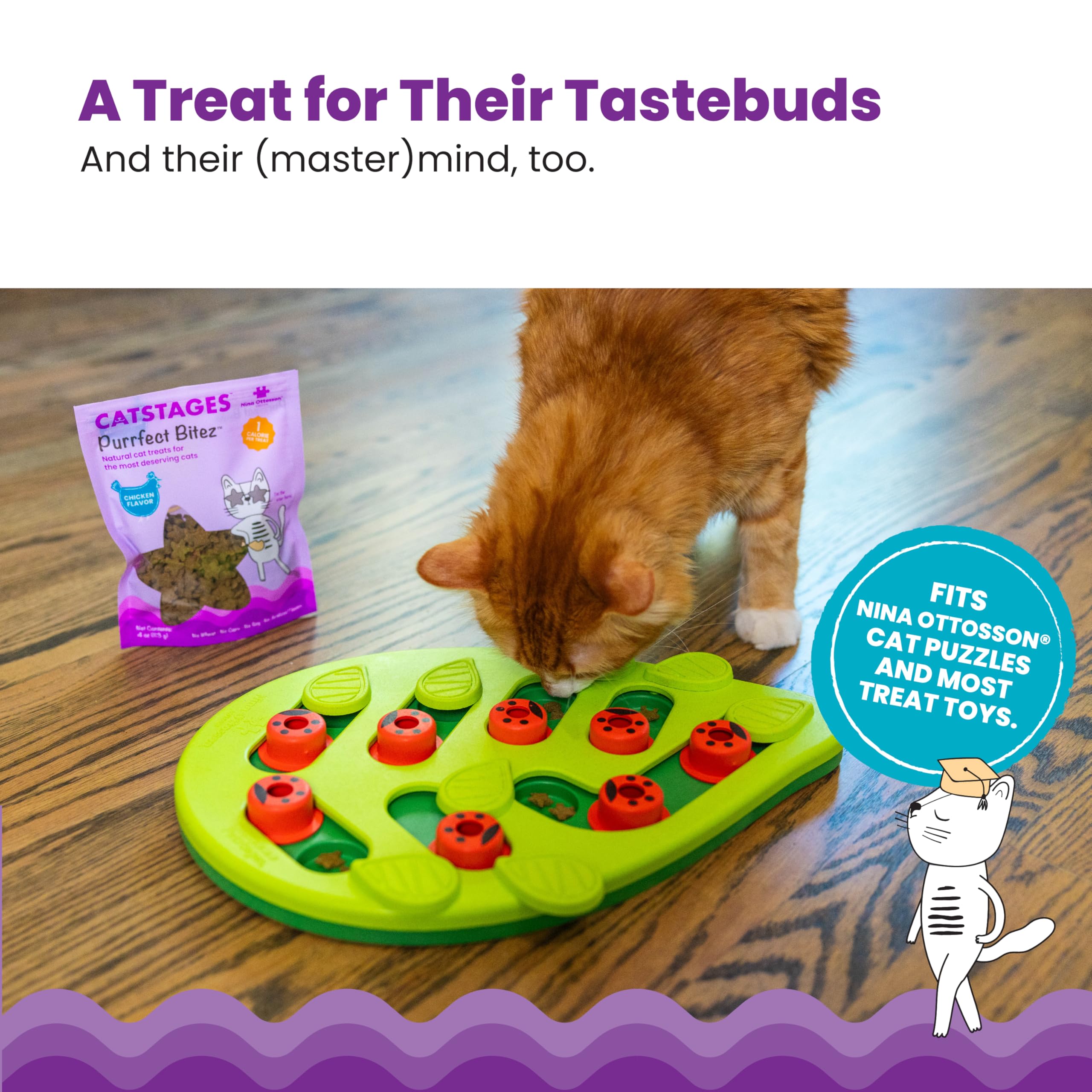 Catstages Purrfect Bitez porciones pequeñas para entrenamiento diario