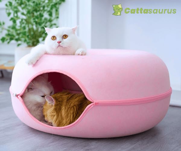 Cattasaurus Peekaboo diseño-escandinavo-rosa, estilo moderno que se integra en casa.