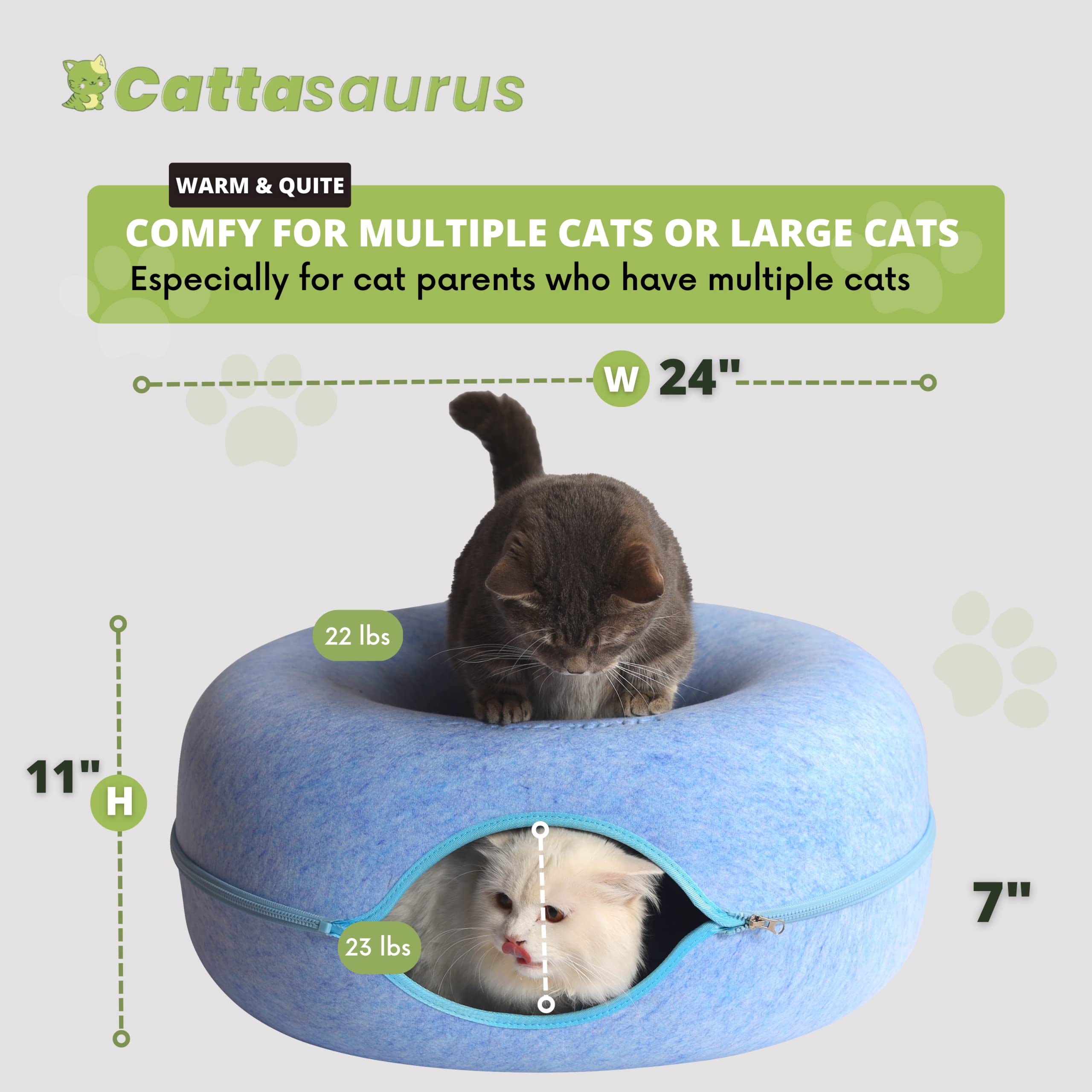 Cattasaurus Peekaboo diseño-moderno-azul, estilo que complementa la decoración.