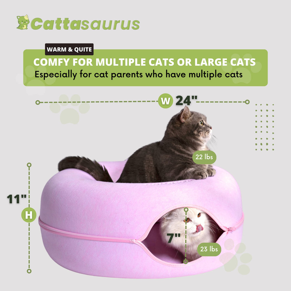 Cattasaurus Peekaboo funda-lavable-gato-rosa, limpieza rápida y mantenimiento sencillo.