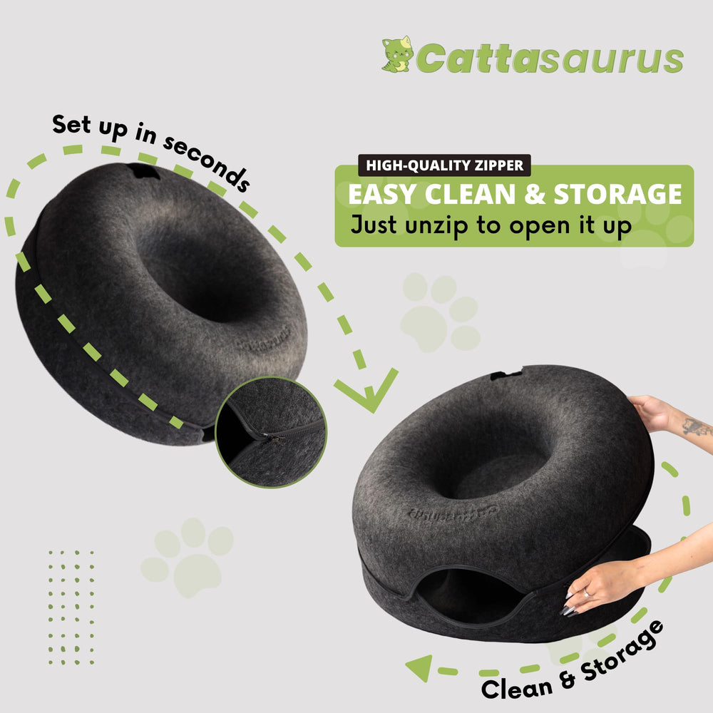 Cattasaurus Peekaboo Lavable: lavado fácil para mantener higiene y frescura.