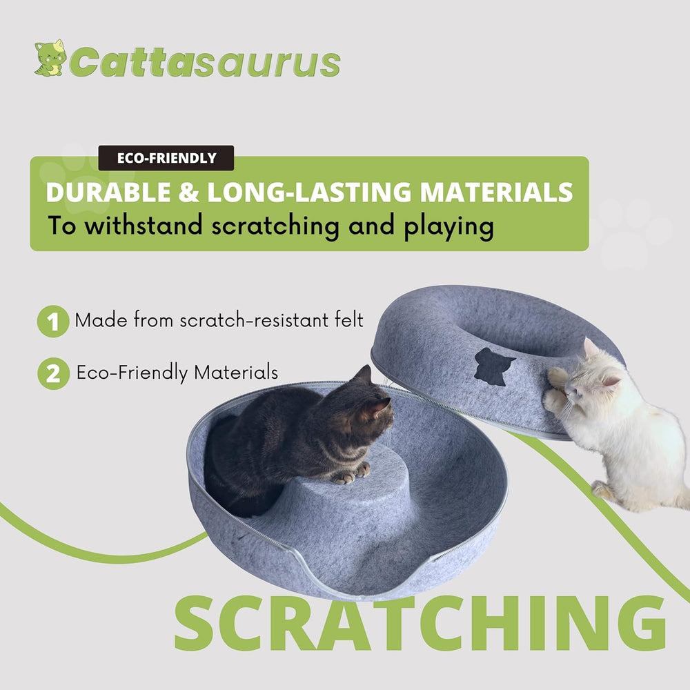 Cattasaurus Peekaboo materiales-durables-no-toxicos, cama segura para el hogar.