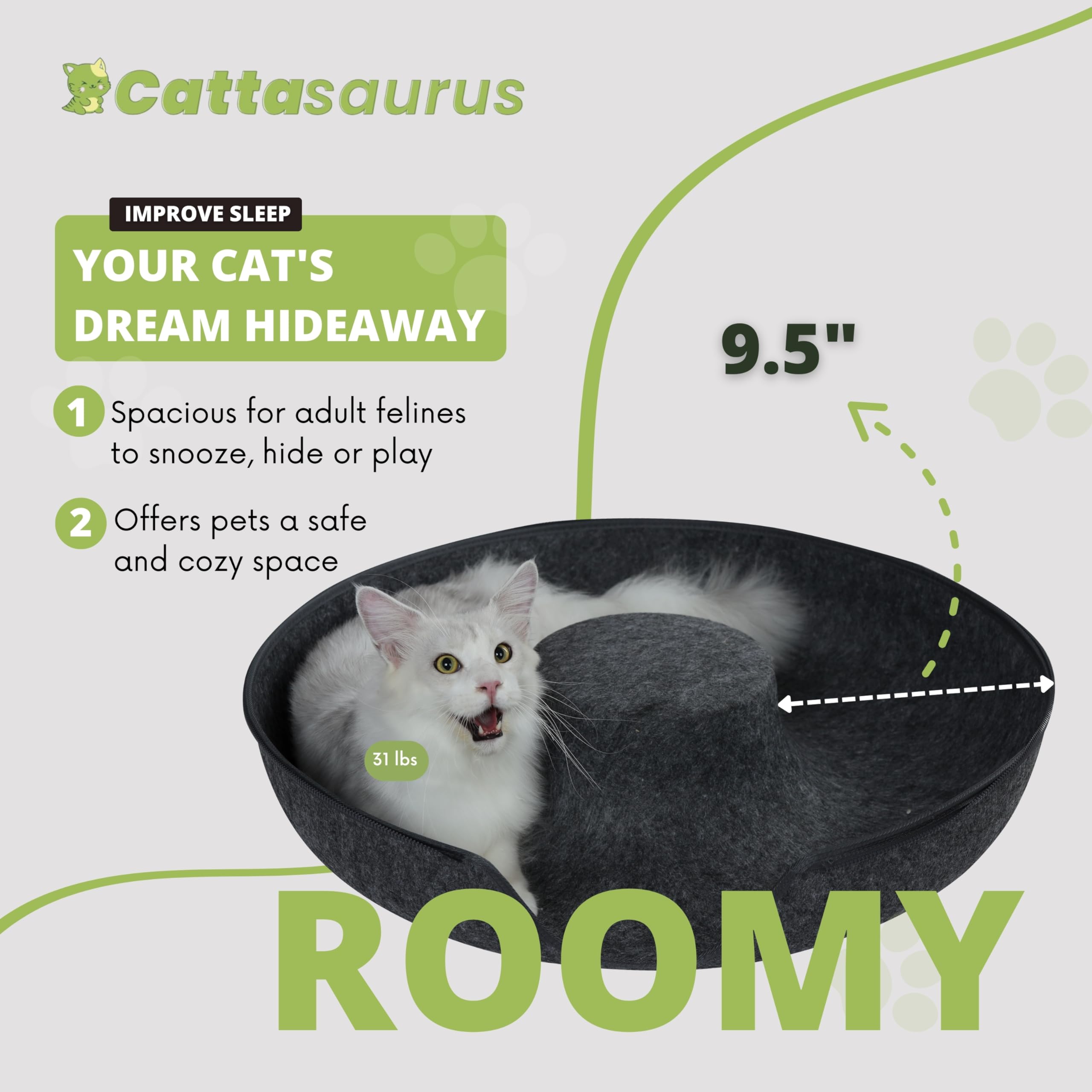 Cattasaurus Peekaboo: rascador suave integrado para rascar sin dañar muebles
