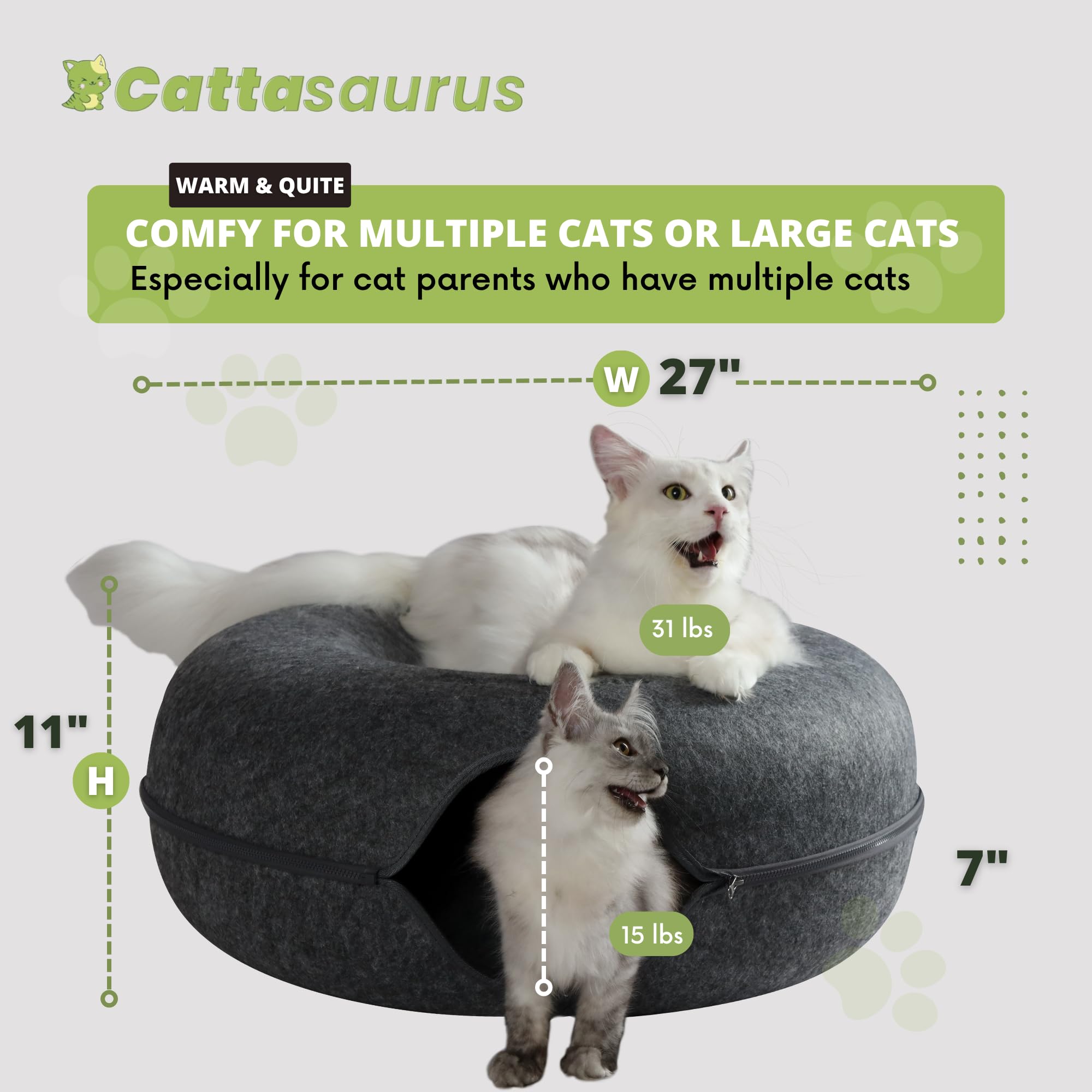 Cattasaurus Peekaboo Regalo Gato: regalo pensado para amantes de felinos y comodidad.