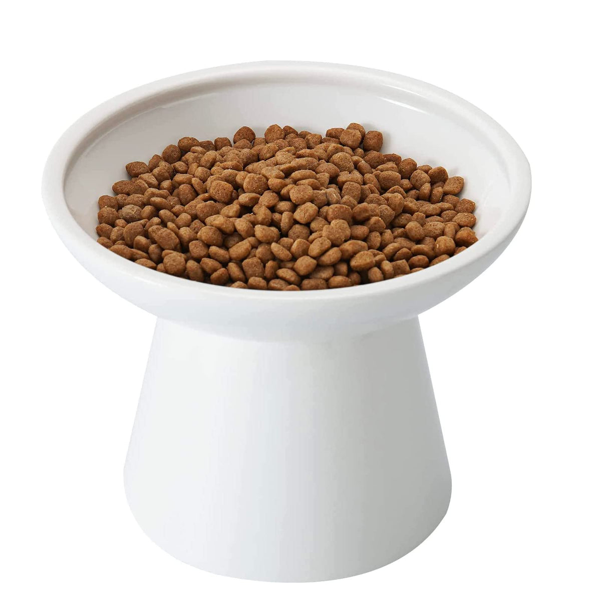 CEEFU cuenco elevado de cerámica, base ancha para gatos grandes sin fatiga de bigotes