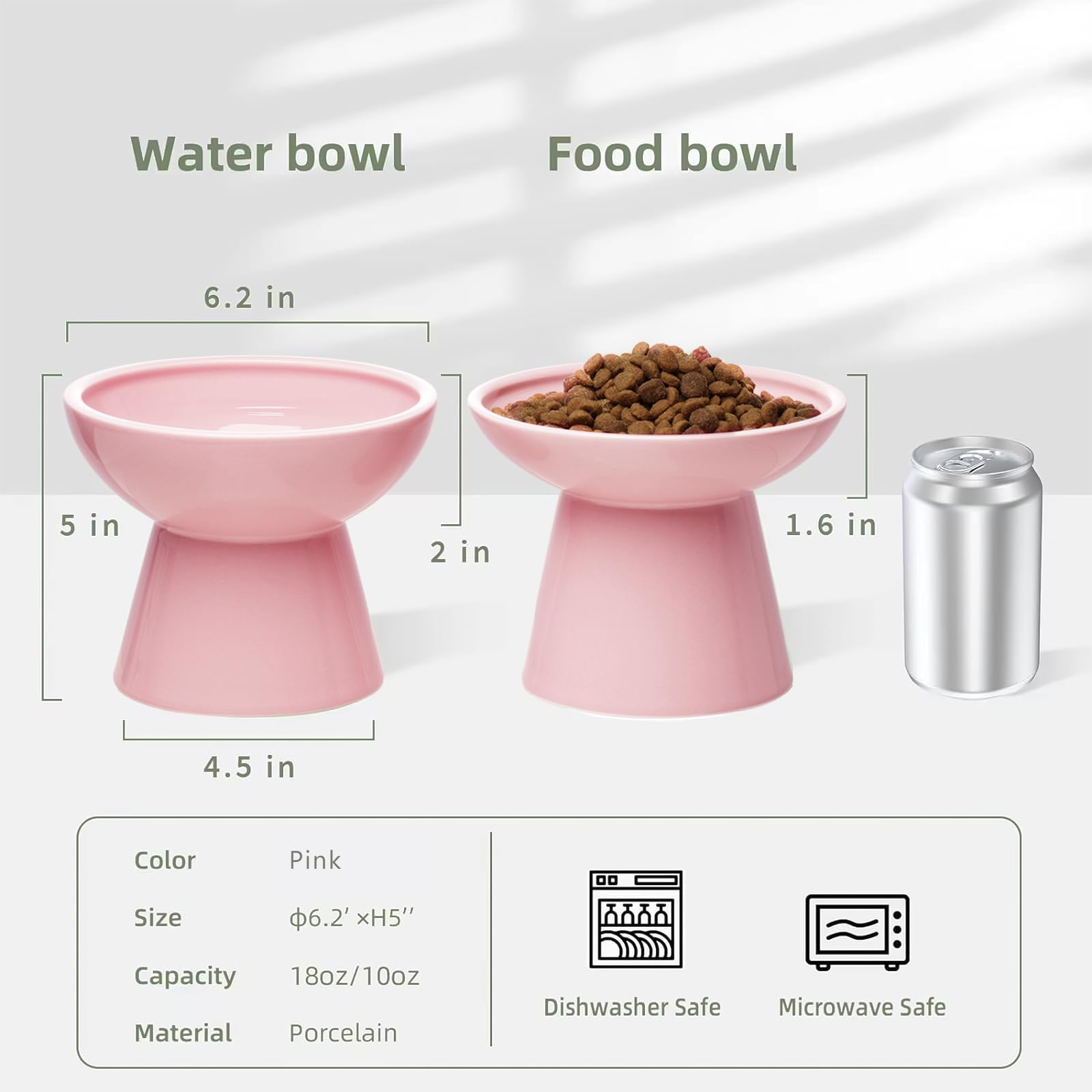 CEEFU tazon agua ceramica rosa, profundo para beber comodamente.