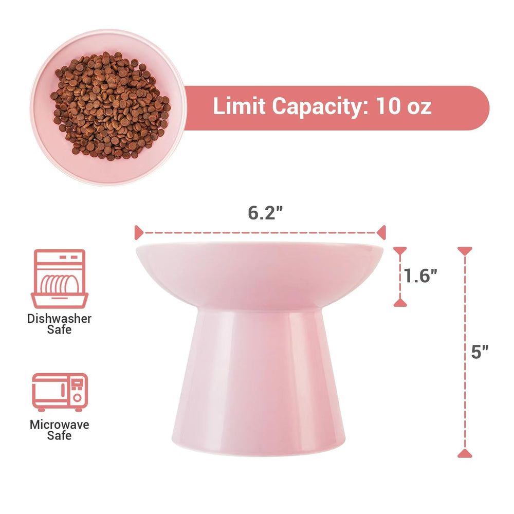 CEEFU tazón rosa para gatos cerámica duradera y estable