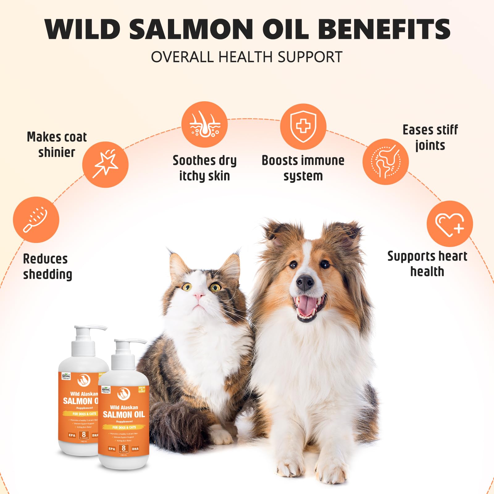 CeliAeh Aceite de Salmón, salud del corazón e inmunidad para mascotas.