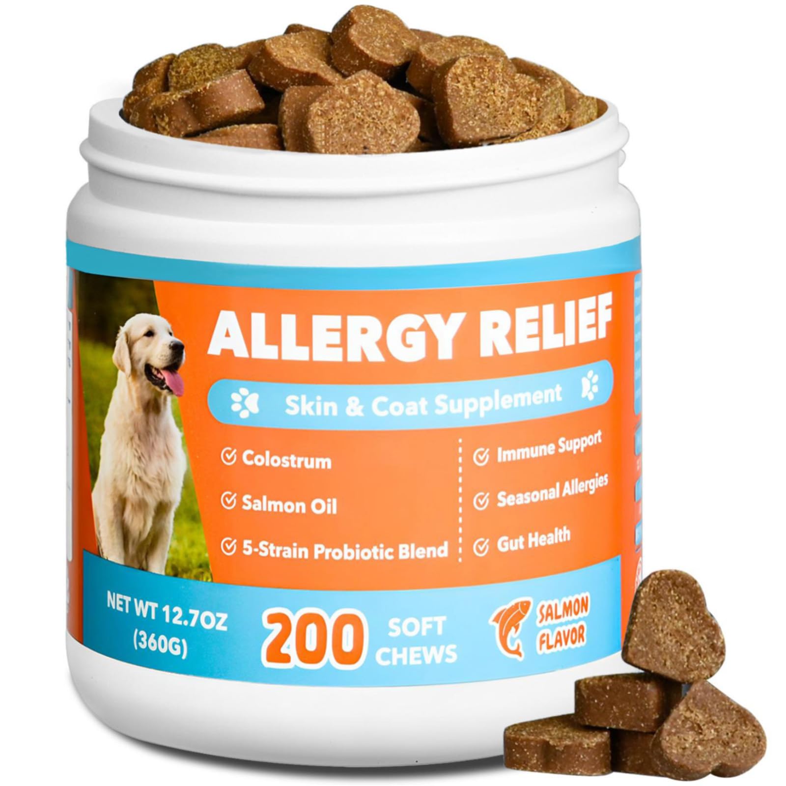 Gomitas CeliAeh para alergia en perros, alivian la comezón con sabor a salmón.