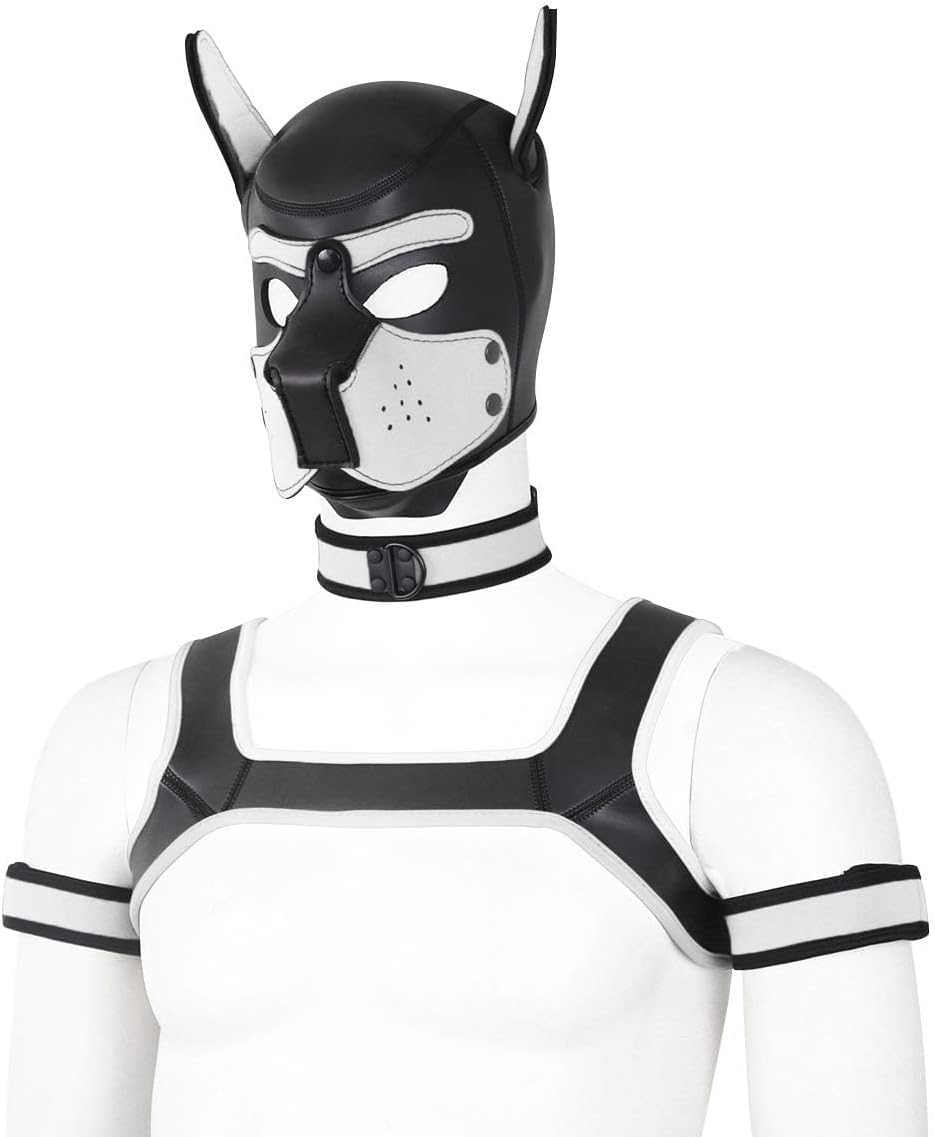 CelILucky collar cachorro neopreno blanco, accesorio seguro para juegos de rol.