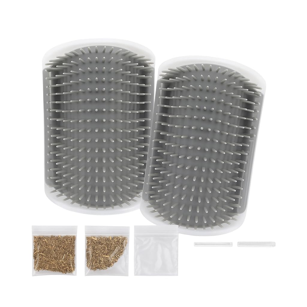 Cepillador-gatos-pared 2pack: facilita el cepillado diario en interiores.