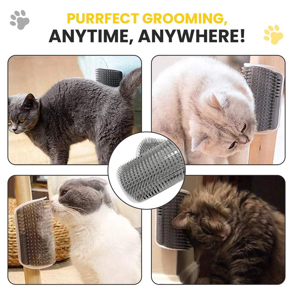 Cepillador-gatos-pared kit-catnip: incluye hierba gatera para atraer al gato.