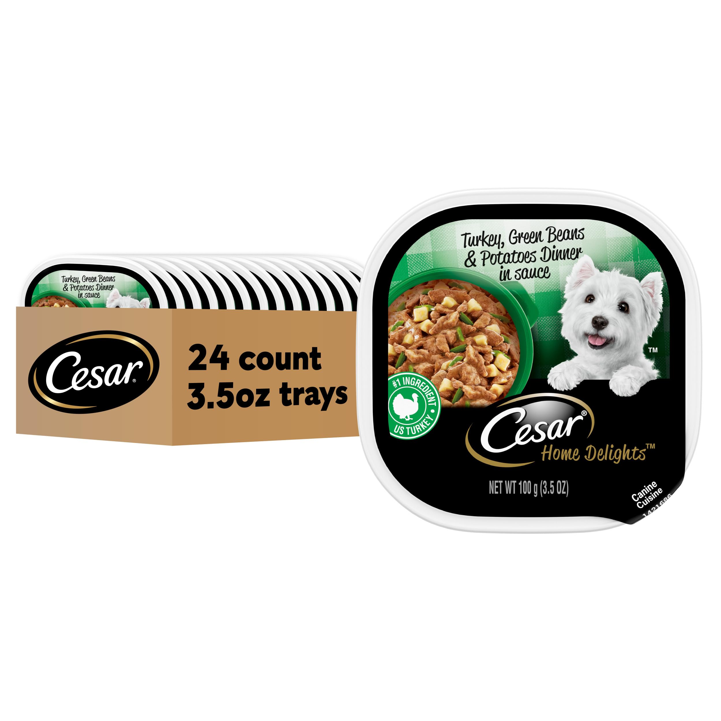 César Home Delights bandeja de pavo en salsa, sabor premium para perros