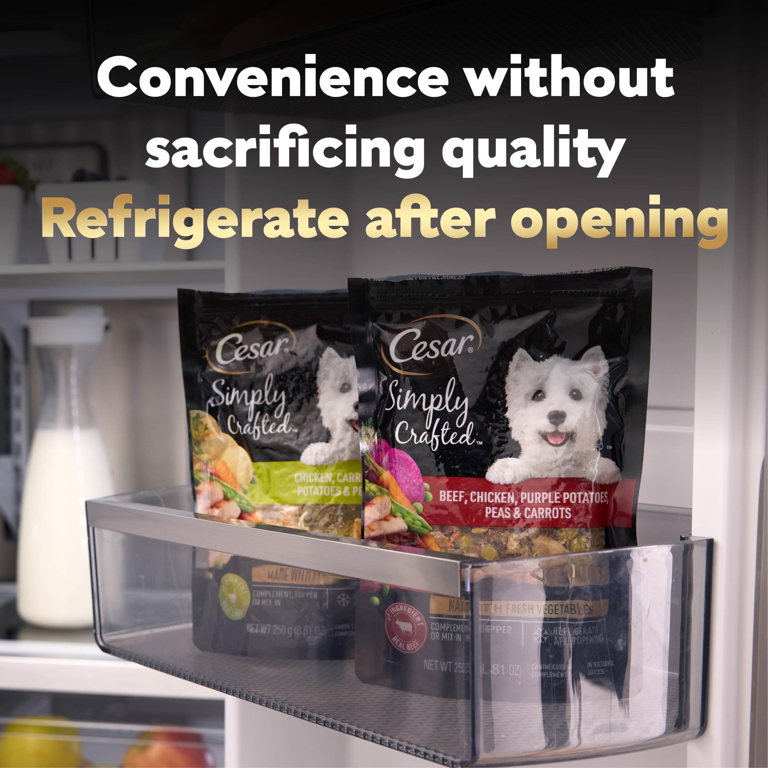 Aroma apetitoso de Cesar Simply Crafted, invita al perro a comer