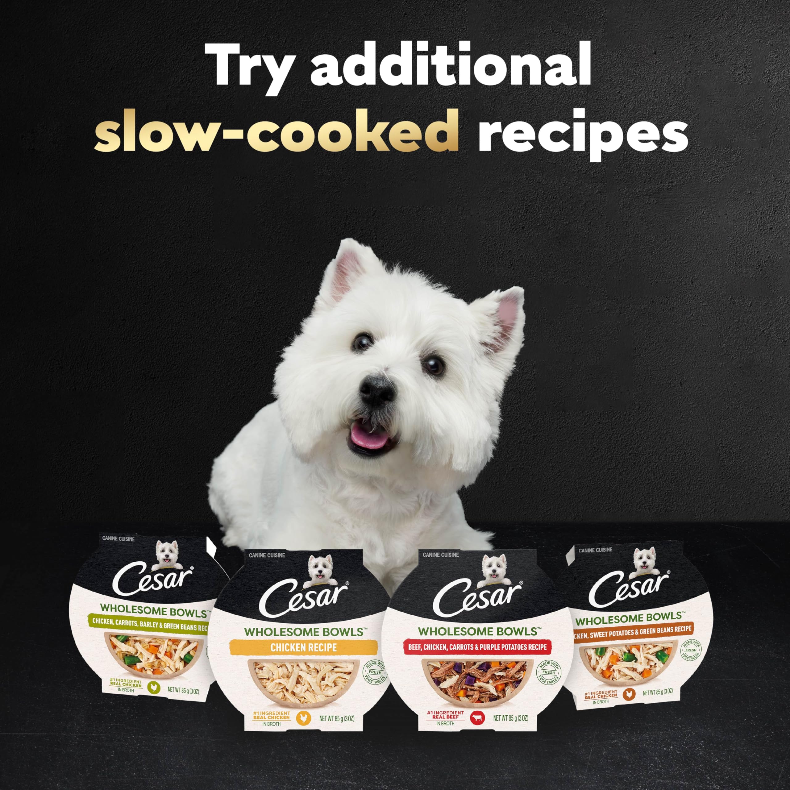 Cesar Wholesome Bowls: cobertura para mezclar con croquetas.