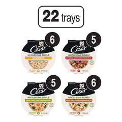 Cesar Wholesome Bowls: ingredientes reales de pollo y vegetales para nutrición equilibrada