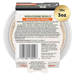 Cesar Wholesome Bowls pollo-manzana-batata, textura suave para digestión fácil.
