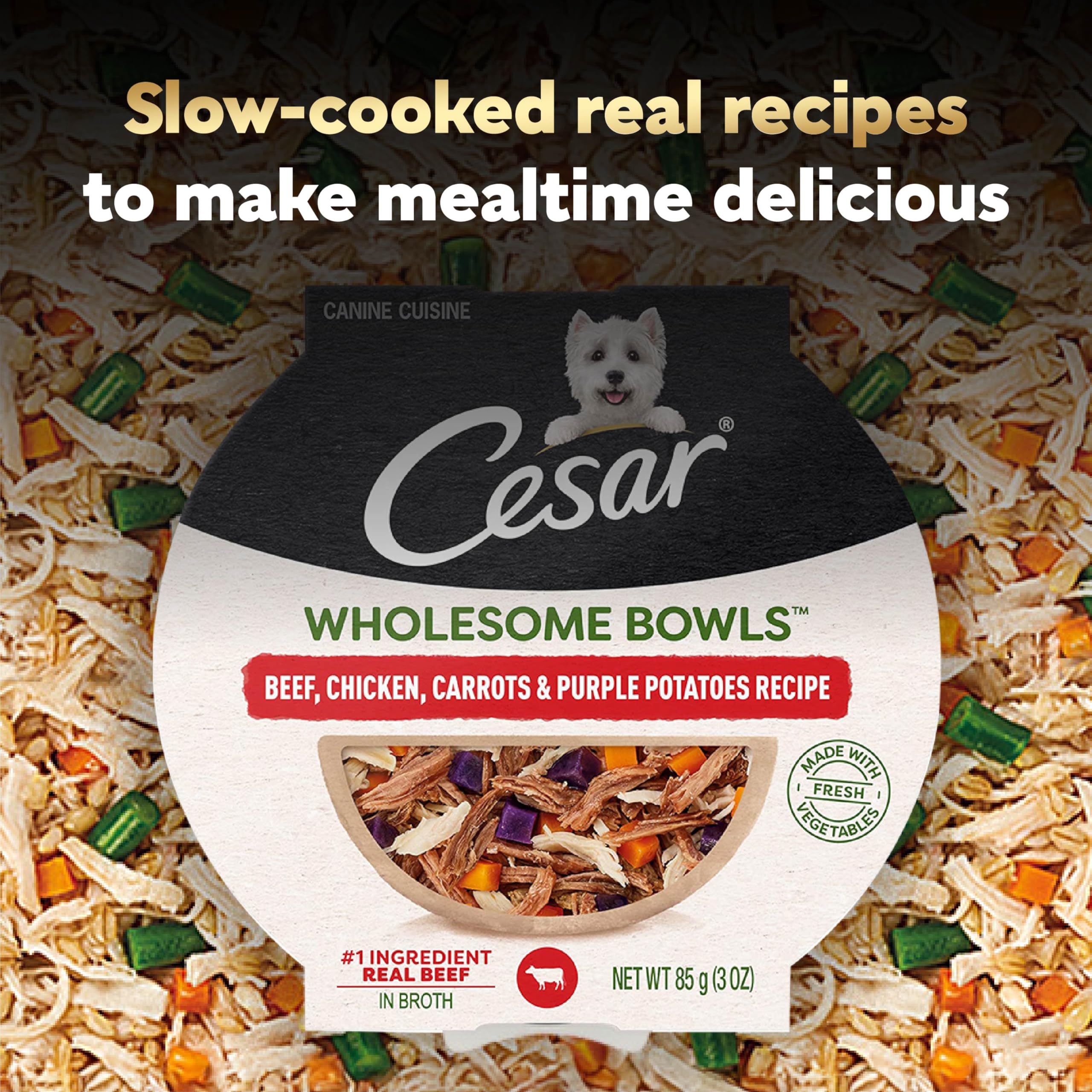Cesar Wholesome Bowls porciones 3 onzas: porciones individuales para fácil servicio
