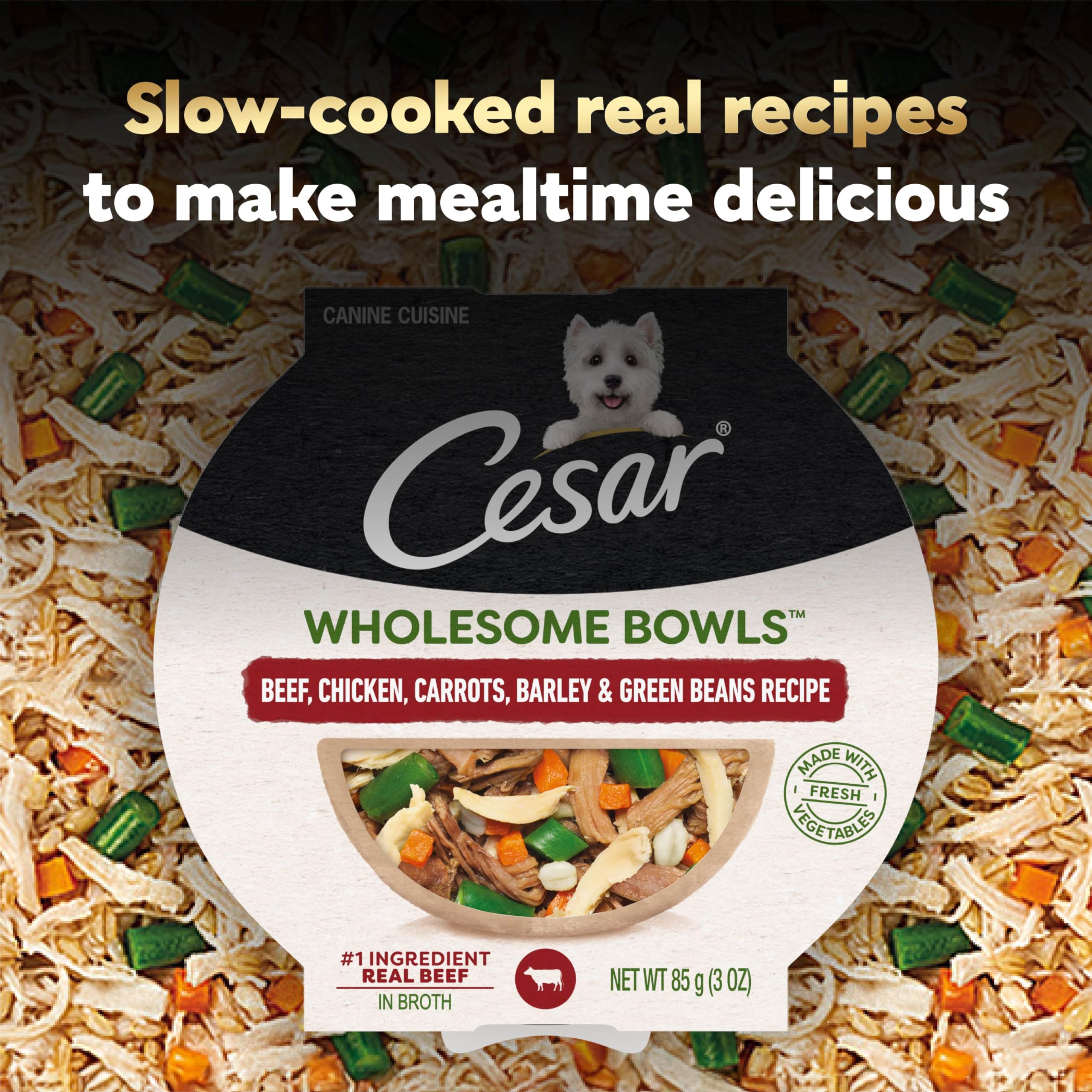 Cesar Wholesome Bowls: porciones diarias fáciles de medir y servir.