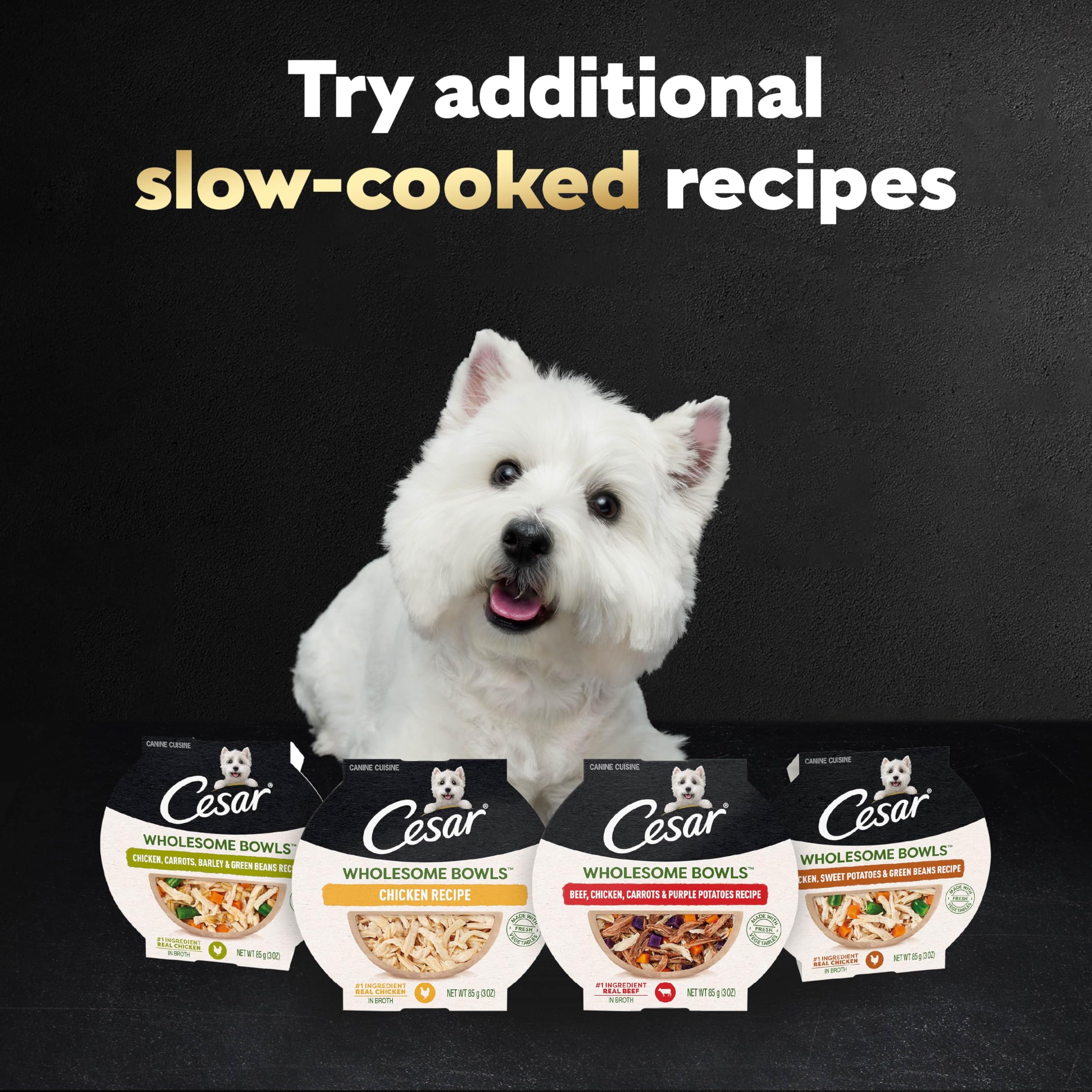 Cesar Wholesome Bowls servir sobre kibble: complemento sabroso para la comida