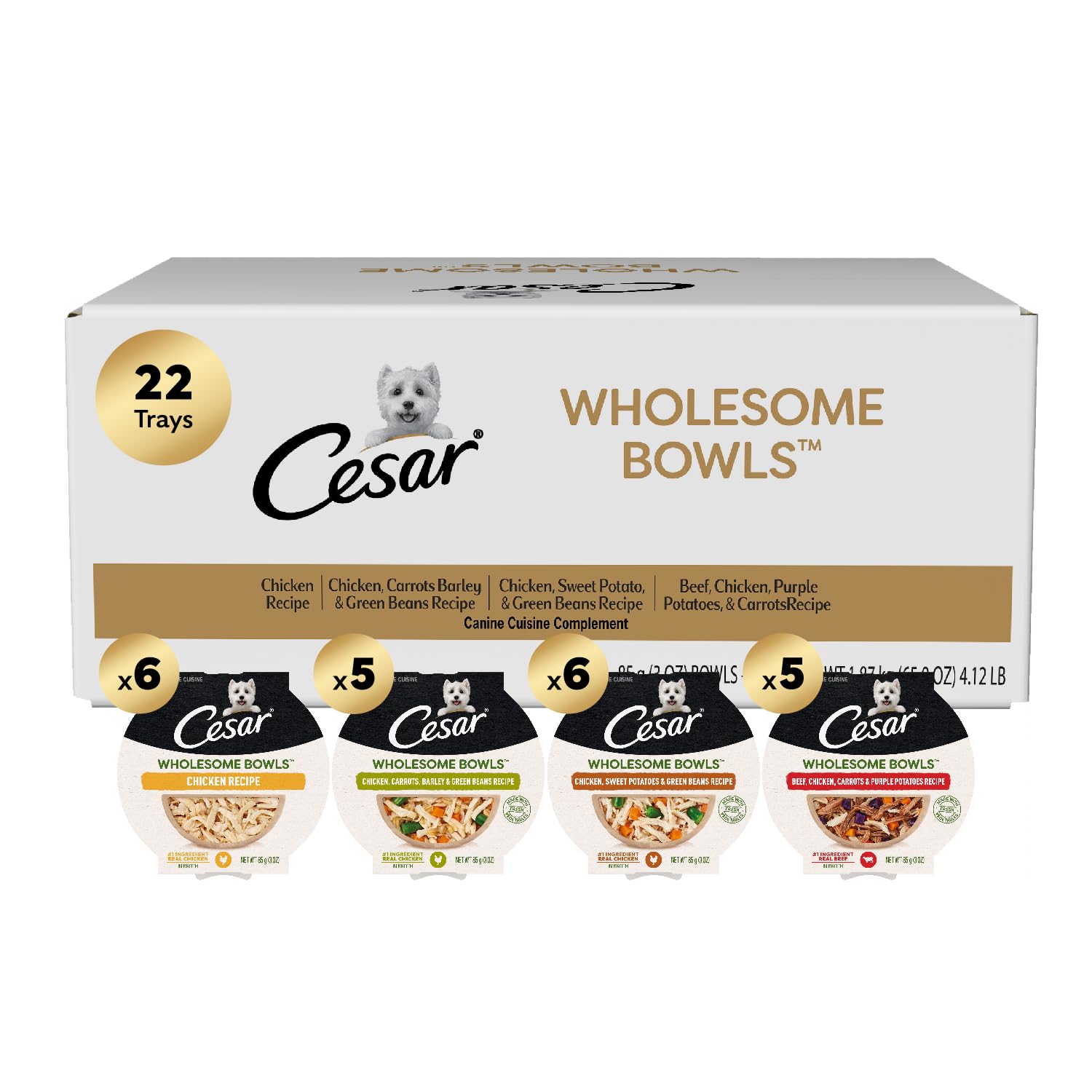 Cesar Wholesome Bowls: tazón listo para servir con sabor real que agrada a perros