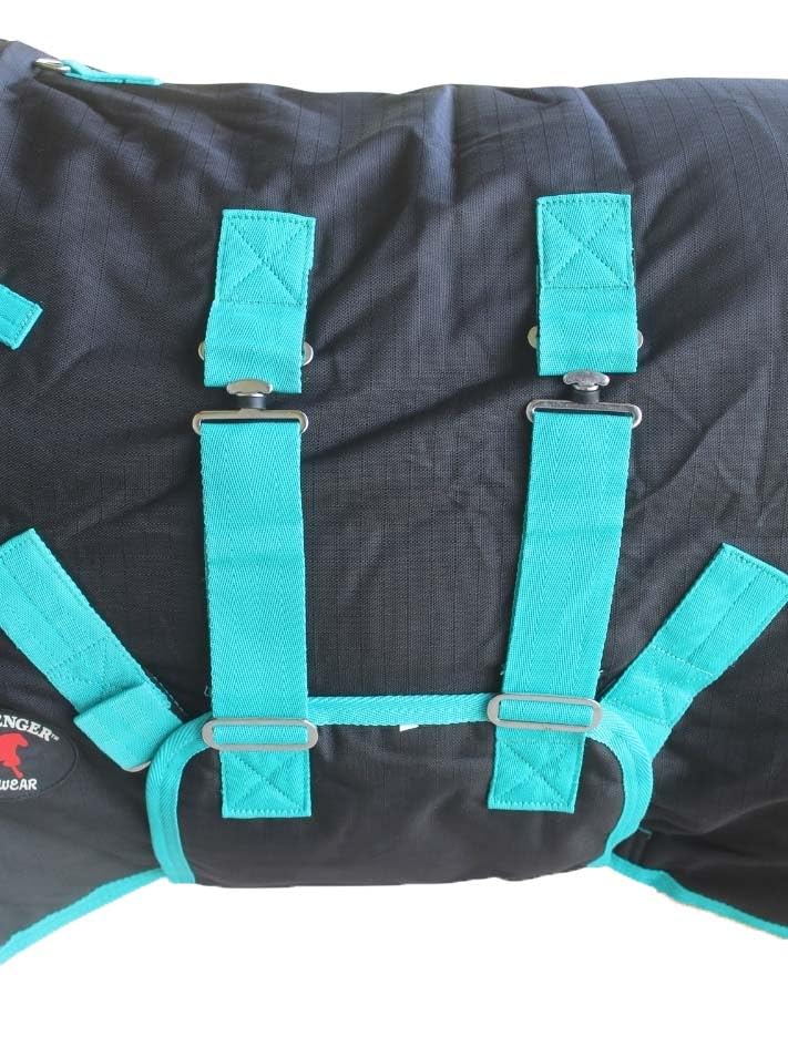 CHALLENGER Manta potro: correas elásticas en vientre y patas