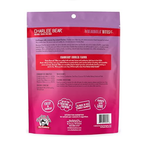 Crujientes clusters de Charlee Bear Bearnola Bites con aroma agradable para juego.