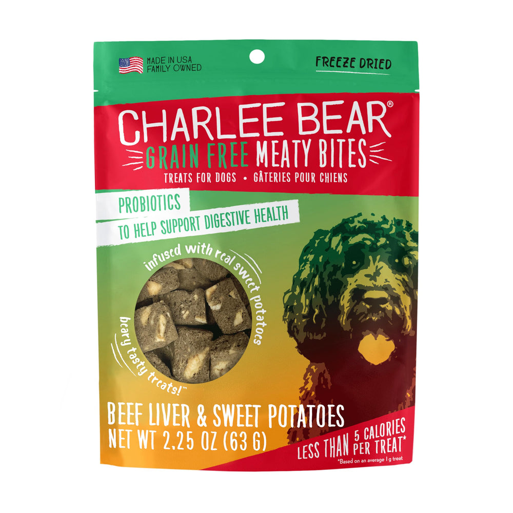 Charlee Bear Bocaditos carne en bolsa reutilizable para conservar frescura.